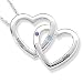 Sterling Silver Couples Birthstone & Name Double Heart Pendant