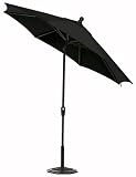 11' Auto-tilt Umbrella Black Black Sunbrella