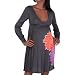 Grey Flower Long Sleeve Maternity Dress