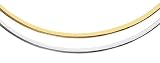 CleverEve's 14K Yellow Gold & Sterling Silver 4mm Omega Reversible Necklace