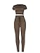 Sedrinuo Women's Sexy Bodycon Round Neck Hoody Pants 2-Piece Jumpsuit Sportswear
