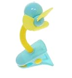Childs push chair fan with clip - blue