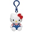 TY Beanie Baby - HELLO KITTY (BLUE OVERALLS) ( Plastic Key Clip ) [Toy]