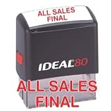 ALL SALES FINAL Red Stock Self-Inking Rubber Stamp