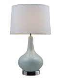 Mary-kate and Ashley Continuum Table Lamp.  Blue ceramic lamp with chrome accents.  Blue fabric shade.  W16 H26, 1 3-Way 150 watt med. bulb.