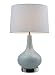 Mary-kate and Ashley Continuum Table Lamp.  Blue ceramic lamp with chrome accents.  Blue fabric shade.  W16