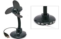 Veho Desktop Fan with integrated 4-port USB Hub