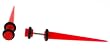 Acrylic Fake Taper - Red - 16G - 4mm - Sold as a Pair