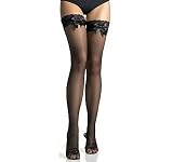 BLACK Thigh Highs and Black Satin Bow Adult Halloween Outfit - One Size Fits Most Women