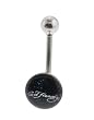 Genuine Ed Hardy Stainless Steel Belly Ring - "Ed Hardy" in 10mm - 14 Gauge - 5mm Ball - Sold Individually