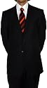 Feinster Super 150 Business Anzug by VF-Fashion in schwarz mit modernem 2-Knopf-Sakko