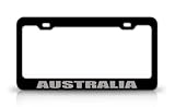 IMAGE OF AUSTRALIA Country Steel Auto License Plate Frame Tag Holder, Black/Silver