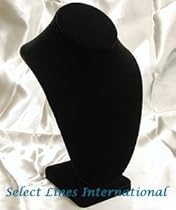 Black Velvet Necklace Bust Jewelry Displays Stand 10