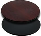 Reversible Laminate Table Top Finish: Black / Mahogany, Size: 30 Round