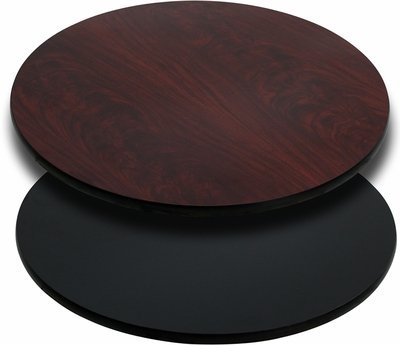 Flash Furniture 30'' Round Table Top with Black or Mahogany Reversible Laminate Top