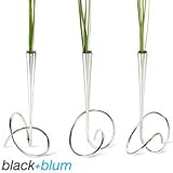 Black and Blum Flower Loop Vase