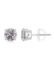 2 ct Solitaire Diamond Stud Earrings in White Gold