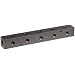 Polyconn PCM10-125R-05BW 90 Degree Black Anodizing Aluminum Manifold, 1/4" NPT Female x 1/8" NPT Female, 1-1/2" Centers, 5 Stations