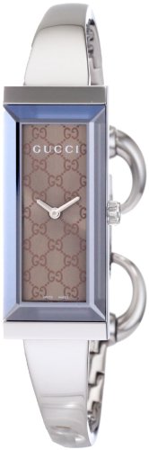 GUCCI Damen Uhr mit Edelstahlarmreif und Schmuckschließe 'G-FRAME' - YA127510