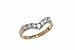 9ct Yellow and White Gold Ladies Stone Set Wishbone Ring
