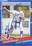 Charlie Hough, Texas Rangers, 1991 Donruss Autographed Card