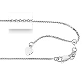 Sterling Silver Rhodium Plated Adjustable Wheat Chain (1.0mm)