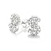 Iced Out Silver Cubic Zirconia CZ Hand Set Stud Earrings