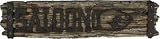 Signs: Saloon Sign Weathered Western Wood Cast Iron Look Bar
