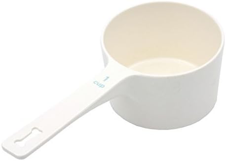 Oren Bravo 1 Cup Melamine Food Scoop for Bird Cat or Dog Food Medium, (White, M)
