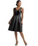 Calvin Klein Sleeveless V-Neck Pleated Satin Dress