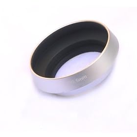 EzFoto 40.5mm Silver Tilted Metal Lens Hood Shade for Leica, Contax Zeiss, Voigtlander, Pentax Q prime, NIKKOR 1 Prime Lens
