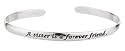Sterling Silver "A Sister Is A Forever Friend" Cuff Bracelet