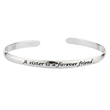 Sterling Silver A Sister Is A Forever Friend Cuff Bracelet