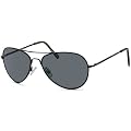 Sonnenbrille, Spiegelbrille, Pilotenbrille, Fliegerbrille mit Federscharnieren an den B�geln und schwarzem Rahmen