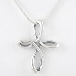 Open Celtic Knot Cross Pendant in Sterling Silver on a 16" Sterling Snake Chain, #7806