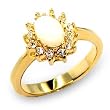 Women's Rosette Clear Genuine Nature Stone Opal Gold Tone Ring, Size: 5-10