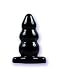 Triple Ripple Anus Plug, Black, Large