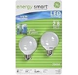 Ge Energy Smart® Led 2.8 Watt White Globe Blubs - 2 Pk.