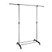 ProAid Adjustable Single Rail Garment Rack, Portable Clothes Hanging Rolling Clothes Rack with Brake Wheels