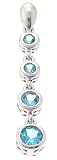 Sterling Silver Triple Graduated Drop Pendant Sky Blue Topaz