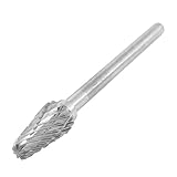 uxcell　超硬ロータリー　研削ファイル　6mm x 3mm　Lタイプ　半径エンド　ダブルカット