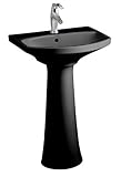 IMAGE OF Kohler K-2362-1-7 Cimarron Pedestal Lavatory with Single-Hole Faucet Drilling, Black Black