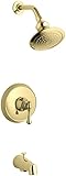 KOHLER K-T16113-4A-PB Revival Rite-Temp Pressure-Balancing Bath and Shower Faucet Trim, Vibrant Poli
