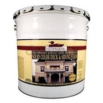 DUCKBACK DB-9606-5 BRILLIANT WHITE ACRYLIC LATEX SELF PRIMING SOLID COLOR DECK & SIDING STAIN & SIZE:5 GALLONS.