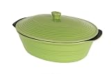 Review Heritage Mint NB39 / Pinnacle Ceramic Non-Stick Bakeware, 3.5 Quart Oval Baker with Lid, Green