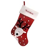 Personalized Reindeer Velvet and Fleece Stocking