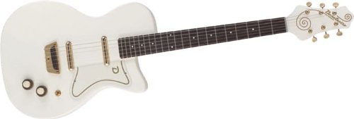 Danelectro 1956 Single Cutaway with Bottle Headstock Electric Guitar White with Gold Hardware Bottle Headstock