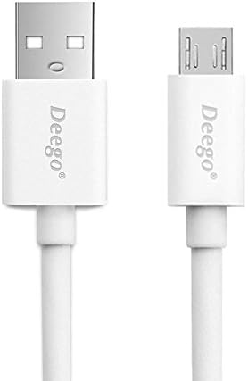 Premium 6feet/1.8m Micro USB Cable Deego Fast Speed USB 2.0 A Male to Micro B Sync and Charge Cables for Android, Samsung, HTC, Motorola, Nokia and More (6ft/1.8m white)