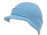 New Blank Cuff Beanie Visor (Comes In Many Different Colors), Light Blue