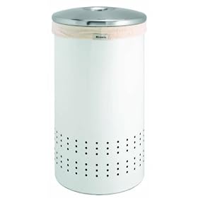 Brabantia Laundry Bin, 50 Litre, White and Matt Steel